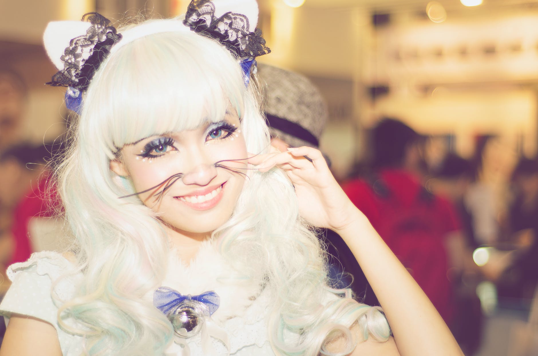 woman wearing white anime character costume