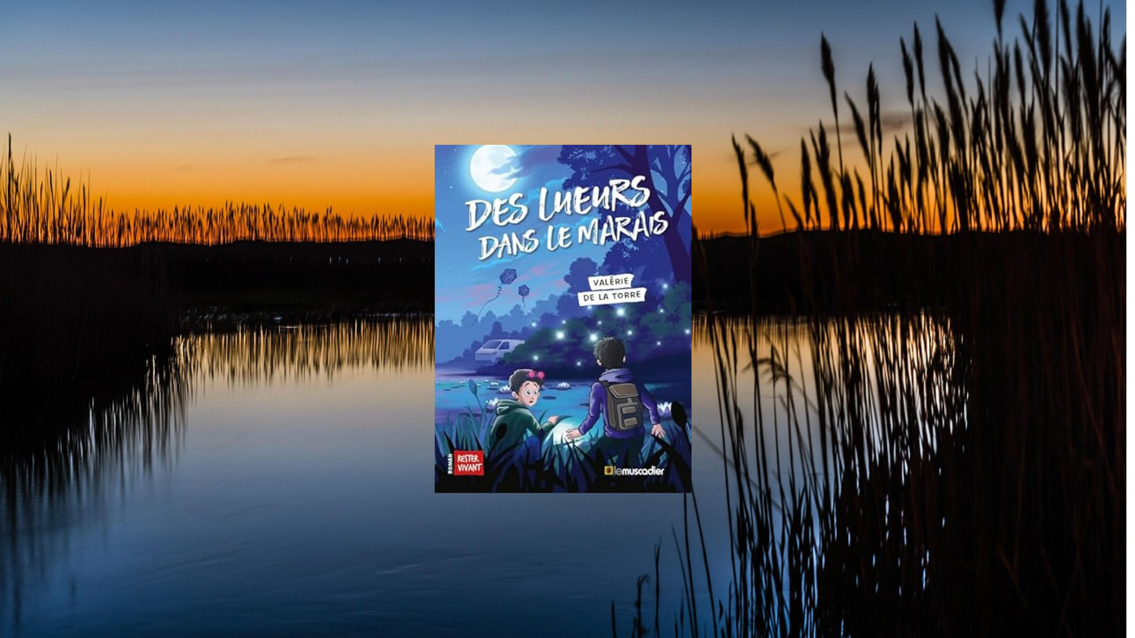 Couverture du roman jeunesse écologique Des lueurs dans le marais de Valérie de la Torre, polar pour adolescents mêlant suspense, amitié et nature.
