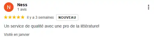 Avis de Ness Luntala, auteur sur le panafricanisme, très satisfait de ses collaborations avec Charlène Malandain, rédactrice web secteur littéraire. 